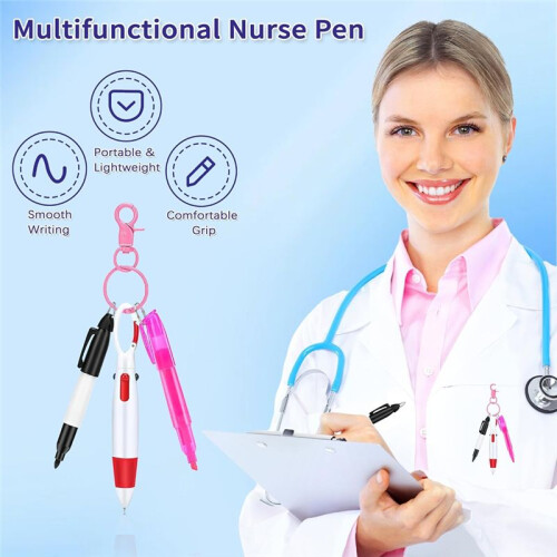 Ferramentas de Enfermagem, 1 Caneta Recarregável com Luzes, Tesoura de Trauma de 6 Polegadas e  Marca-Texto, para Enfermeiros, Médicos B 2