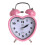 (Light pink) Quiet Heart Bell Alarm Clock - Compact Design with Clear Time Display 1