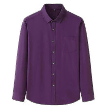 (XL, Purple) Men's Premium Classic Long Sleeve Shirt for Ample Sizing