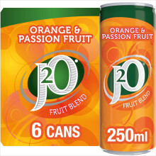 J2O Fruit Blend Juice Drink - Orange and Passionfruit, 6 x 250ml