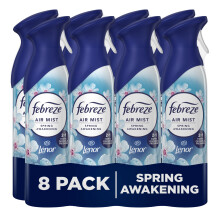 Febreze Air Freshener, Room & Bathroom Spray, Spring Awakening, 185ml x 8 Packs