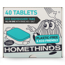 Homethings, 40 Dishwasher Tablets, Highly Effective 3-in-1 Cleaning, No Toxic Chemicals, Vegan & Cruelty-Free, No Animal Testing, Made in EU