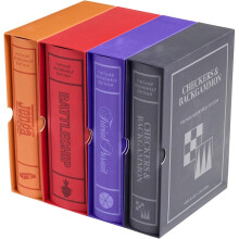 WS Game Company Battleship, Trivial Pursuit, Jenga, Checkers & Backgammon Vintage Bookshelf Board Games Collection Elegant Fabric- for Kids & Adults