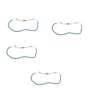 4X Bohemien Perline Un Stella Nel Pietra Cavigliere per Donna Cinturino Intrecciato Vintage Ciondolo Braccialetto Sulla Gamba Cavigliera Caviglia
