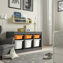IKEA TROFAST Storage Unit with 6 Boxes 99x44x56cm
