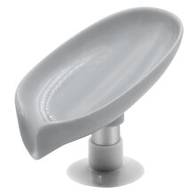 1 Ventouse Porte-Savon Feuille BoîTe à Savon Vidange BoîTe à Savon Salle de Bain Douche éPonge Plateau de Rangement Salle de Bain Gris