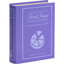 WS Game Company Trivial Pursuit Vintage Bookshelf Edition Fabric-Wrapped Book Box Display, Trivia Board Games for 2 or More Players, Ages 8+