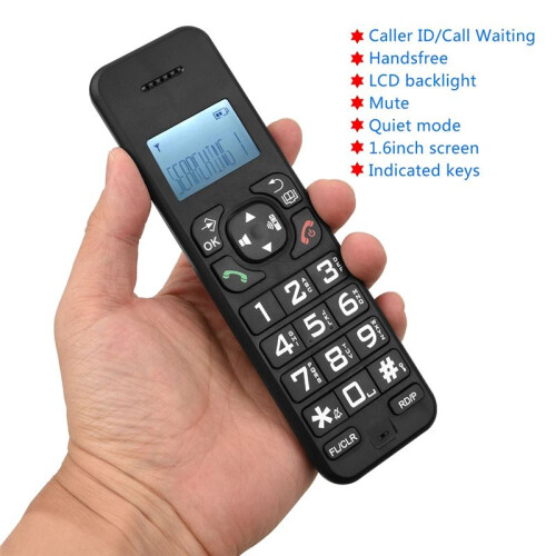 D1102B Telefone Sem Fio com Secretária Eletrônica Identificador de Chamadas/Chamada em Espera Tela LCD de 1,6 Polegadas com Luz de Fundo e 3 Linhas 2