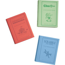 WS Game Company Junior Vintage Bookshelf Edition 3-Pack Board Game Bundle -Wrapped Storage Book Cases for Kids Ages 5+