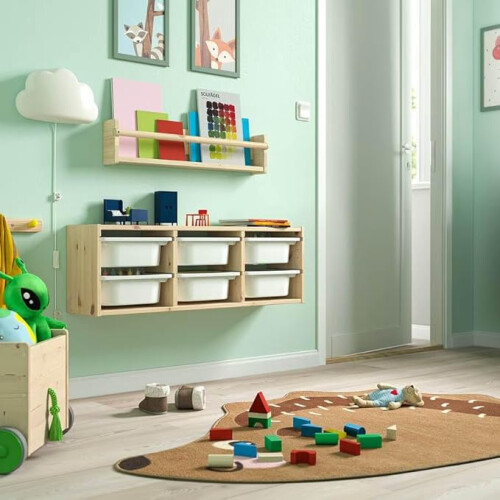IKEA TROFAST Wall Storage with 6 Boxes 93x21x30cm