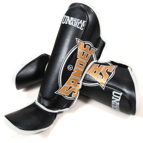 Sandee Cool-Tec Shin Guards (Kids) Black/Gold