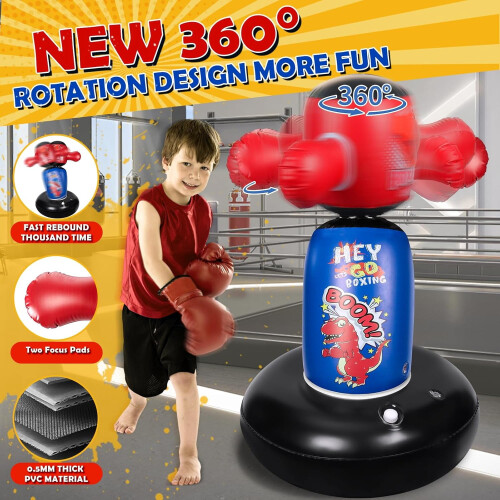 Inflatable Punching Bag for Kids3-12Years, 360 Rotating 1