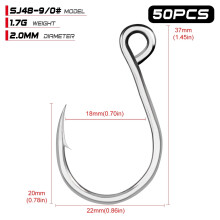 Stainless Steel Jigging Hook 50 pcs