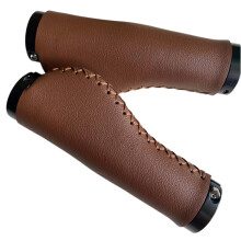 Capa para guidão de bicicleta em imitação de couro marrom escuro (1 par)