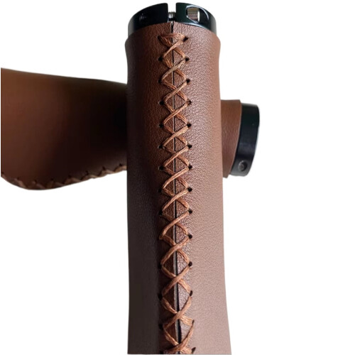 Bicycle Handlebar Cover Dark Brown Imitation Leather1Pair 1