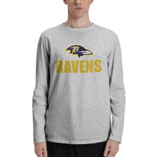 Herr långärmad t-shirt med rund hals för basebollfans