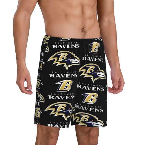 Kurze Herren-Pyjamahose mit Baseball-Teamlogo 1