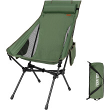 Cadeira de camping portátil TOBTOS com encosto alto, verde, 440 libras (aproximadamente 200 kg).