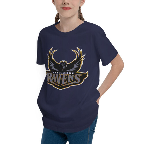 Κοντομάνικη μπλούζα νέων Baltimore Ravens με το λογότυπο της ποδοσφαιρικής ομάδας 1