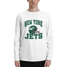 NY Jets heren T-shirt met lange mouwen en ronde hals, voetbalteam