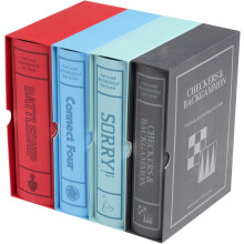 WS Game Company Battleship, Connect Four, Checkers and Backgammon, and Sorry! Vintage Board Game Bookshelf Collection