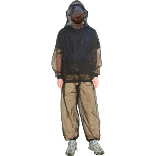 Moskitoanzug mit Kapuze, Netzjacke und Hose, Größe M