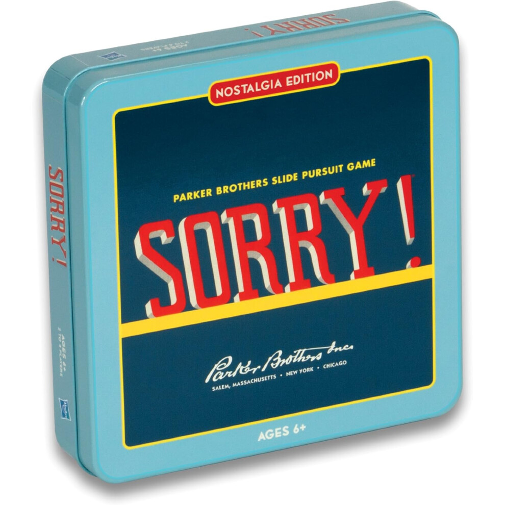 Photos - Board Game WS Game Company Sorry! Nostalgia Edition  in Collectible Tin Vintage Style Slide Pursuit s for Ages 6+