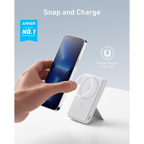 Caricabatterie wireless magnetico MagGo da 5000 mAh con supporto per 1