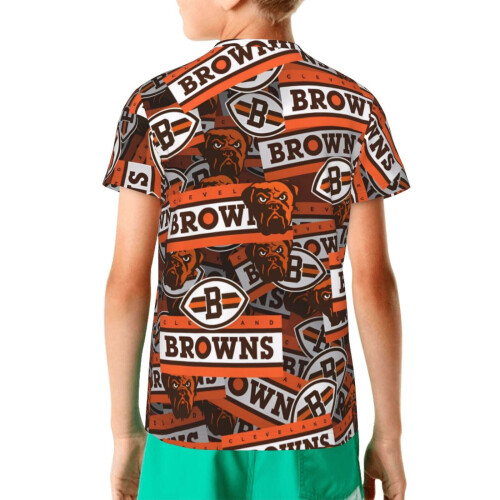 Νεανικό κοντομάνικο μπλουζάκι Cle_Browns για λάτρεις των σπορ 1