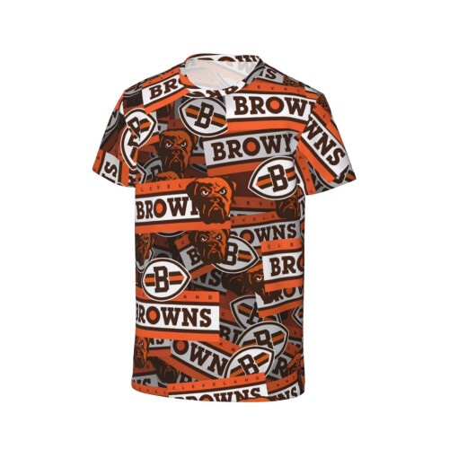 Νεανικό κοντομάνικο μπλουζάκι Cle_Browns για λάτρεις των σπορ 2