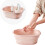 Hopfällbart handfatset med 2, rosa, bärbart plast 4
