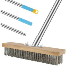 Stainless Steel Deck Wire Brush with 5.9 Ft Handle