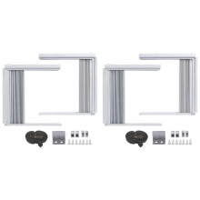 2X Venster Airconditioner Zijpanelen met Frame, Kamer AC Accordeon Filler Gordijn Kit Vervanging Verstelbaar met Frame
