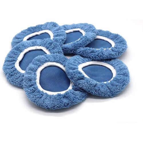 Boina de polimento automotivo azul celeste de 7 a 8 polegadas (6 peças) 1