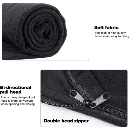 Fleece soveposeforing med lynlåsopbevaringspose 2