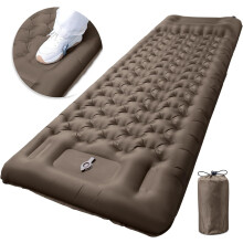 Opblaasbaar kampeerslaapmatje met kussen, 10 cm dik