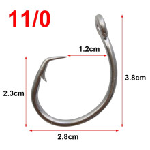 Stainless Steel Fishing Hooks Circle Bait 100pcs Size