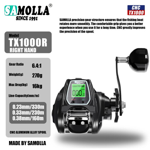 Μηχανισμός Baitcasting Deep Sea, Αδιάβροχος για αλμυρά νερά, 6.4: 1 Ταχύτητα 1