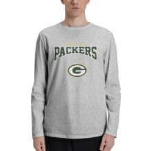 Herr långärmad rundhalsad t-shirt med fotbollslagslogotyp