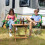 Camp chair with shade canopy folding recliner black 7