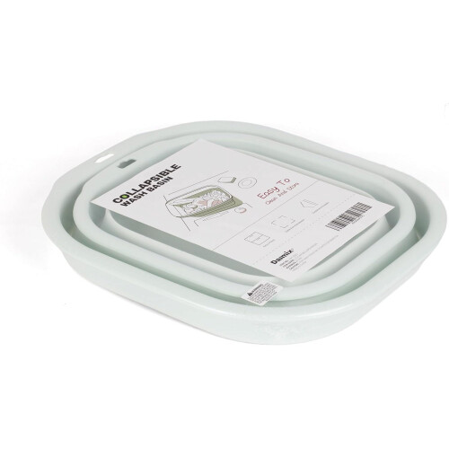 Hopfällbart handfatset med 2 gröna, bärbara plast 2
