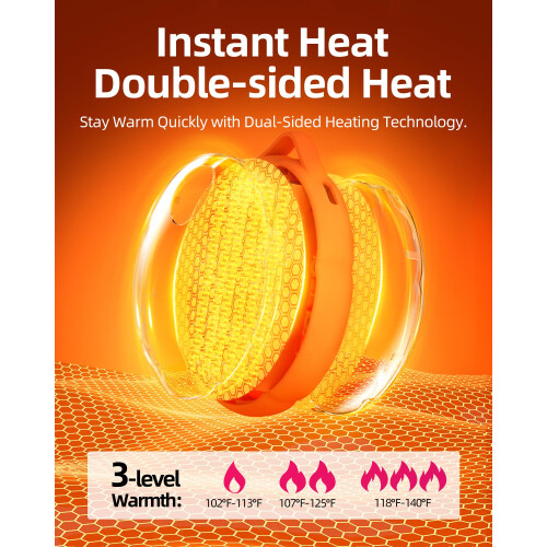 Oplaadbare handwarmer, 4000 mAh, 3 warmtestanden 1