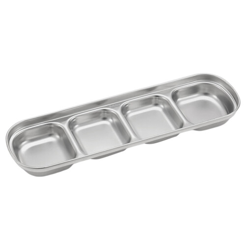 Utomhusbricka i rostfritt stål med fack, 1 st