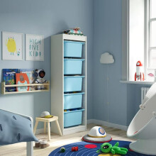 IKEA TROFAST Storage Unit with 5 Boxes 46x30x145cm