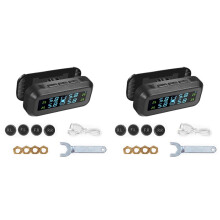 2X RV/Trailer Tire Pressure Monitoring System, RV TPMS with 4 External Sensors