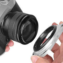 52mm Lens Hood with Bayonet Adapter Ring Caliber Square Light Shield for /// 52mm Lens Sunshade Black