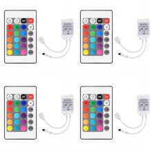 4X 24 Keys Remote Control+DC12V LED Controller RGB Control Box IR Light Strip Controller for 5050 2835 RGB Light Strip