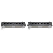 2X Network Tool Kit 12 Port CAT6 Patch Panel RJ45 Networking Wall Mount Rack with Wall Mount Bracket