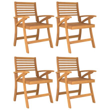 (4 pcs) vidaXL Garden Chairs Outdoor Chair Wooden Patio Dinner Chair Solid Wood Acacia