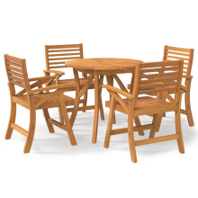vidaXL Garden Dining Set Outdoor Table and Armchairs 5 Piece Solid Wood Acacia